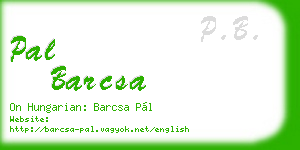 pal barcsa business card